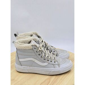 Vans Gray High-Top Sneakers with Cream Accents